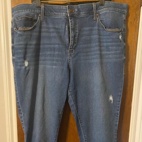 Lularoe Dark Wash Distressed Jeans - Picture 2 of 6